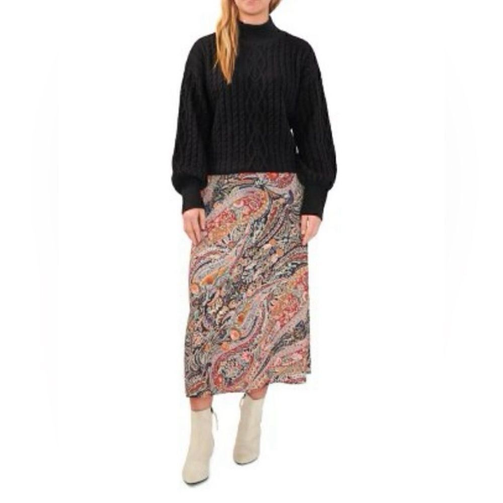 Vince Camuto Women's Semi-Fitted Lightweight Fully Lined Midi Skirt Large- NWT